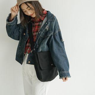 Solid Color Diagonal Crossbody Bag