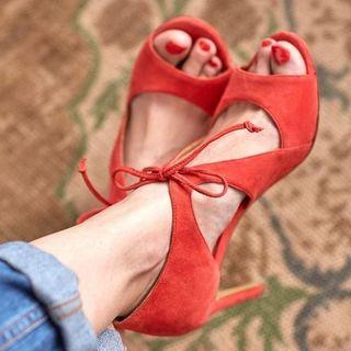Open Toe Cutout High Heel Sandals