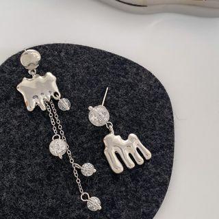 Melting Asymmetrical Alloy Dangle Earring