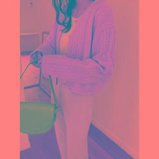 Scallop-trim Cable-knit Cardigan One Size