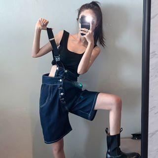 One Strap High Waist Jumper Shorts