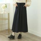 Drawcord Maxi Cotton Skirt