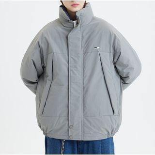 Long-sleeve High-neck Plain Jacket