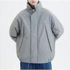 Long-sleeve High-neck Plain Jacket