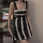 Sleeveless Lace-panel Cutout Mini A-line Dress