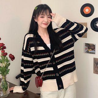 Striped Floral Cardigan