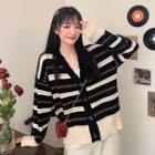 Striped Floral Cardigan