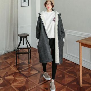 Sherpa-fleece Lined Long Zip Hoodie