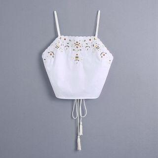 Tassel Embroidered Camisole Top