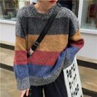 Long Sleeve Striped Sweater Rainbow - One Size