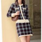 Set: Plaid Jacket / Plaid Mini Skirt
