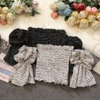 Bell-sleeve Off-shoulder Lettering Blouse