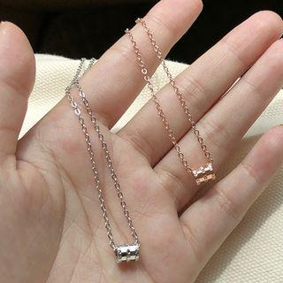 Silver Plated Movable Tube Pendant Necklace