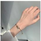 Alloy Rhinestone Bracelet Bead - Gold - One Size