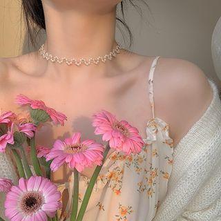 Faux Pearl Choker Choker - White - One Size