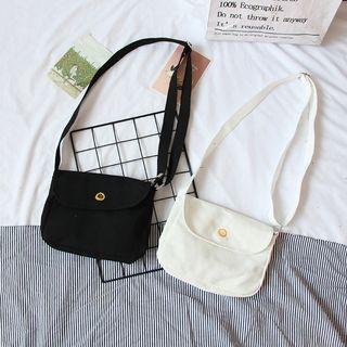 Smiley Face Embroidered Canvas Crossbody Bag