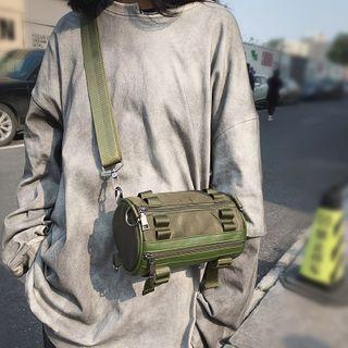 Paneled Barrel Crossbody Bag