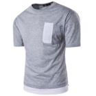 Short-sleeve Slit-side Panel T-shirt