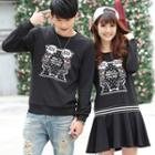 Couple Matching Printed Pullover / Long-sleeve T-shirt Dress