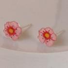 Flower Earring 1 Pair - 1612 - Pink - One Size