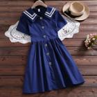 Short-sleeve Sailor Collar A-line Shirtdress