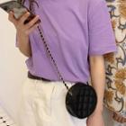 Quilted Crossbody Circle Bag