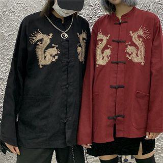 Dragon Embroidered Frog-button Chinese Style Top