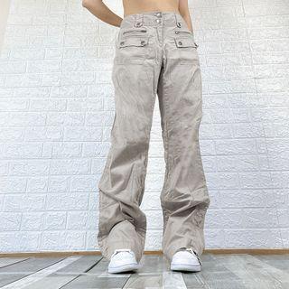 Low Waist Zip-up Cargo Jeans