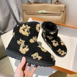 Bear Print Short Boots