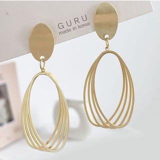 Layered Hoop Drop Earring 1 Pair - Earrings - One Size