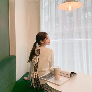 Tie-back Plain Sweater