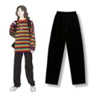Velvet Wide-leg Pants Black - One Size