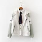 Pocket Detail Shirt / Color Block Hooded Zip Jacket