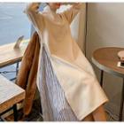 Mock Neck Mock Two-piece Pullover Dress