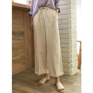 Pocket Wide Linen Pants