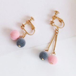 Pom Pom Non-matching Drop Earring
