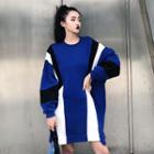 Oversized Colorblock Long Pullover
