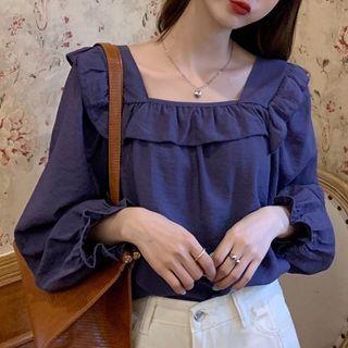 Ruffle Square Neck Blouse