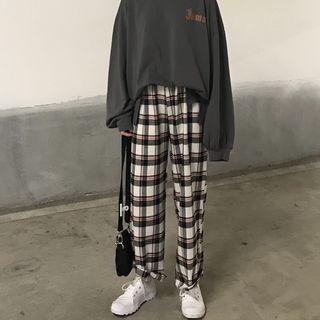 Oversize Sweatshirt / Plain Loose-fit Pants