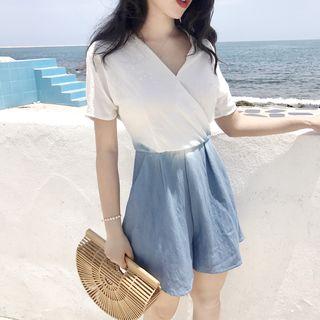 Mock Two-piece Short-sleeve Playsuit