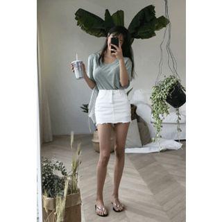 Frey-hem Pencil Skirt