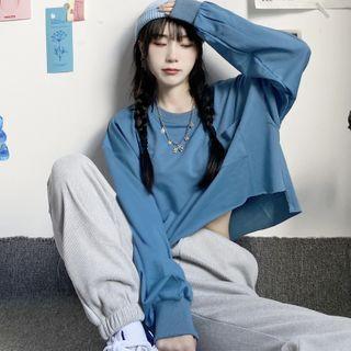 Pocket Detail Cropped Sweatshirt