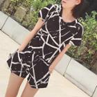 Print Short-sleeve Playsuit