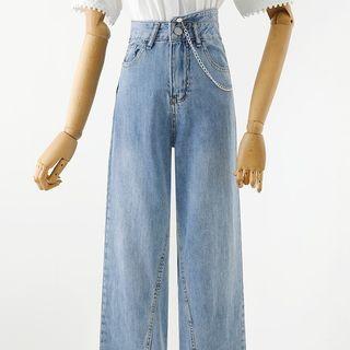 Wide Leg Jeans / Short-sleeve Blouse