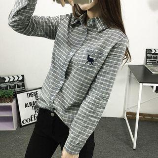 Check Embroidered Shirt