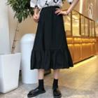 Plain Mermaid Midi Skirt Black - One Size