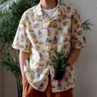 Short Sleeve Cactus Print Shirt