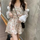 Long-sleeve Mock Two-piece Slim-fit Dress