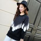 Tasseled Two-tone Sweater