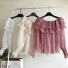 Ruffle Off Shoulder Long-sleeve Top